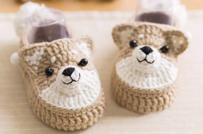 Zapatos para Bebé de Shiba Inu en Crochet PATRÓN GRATIS