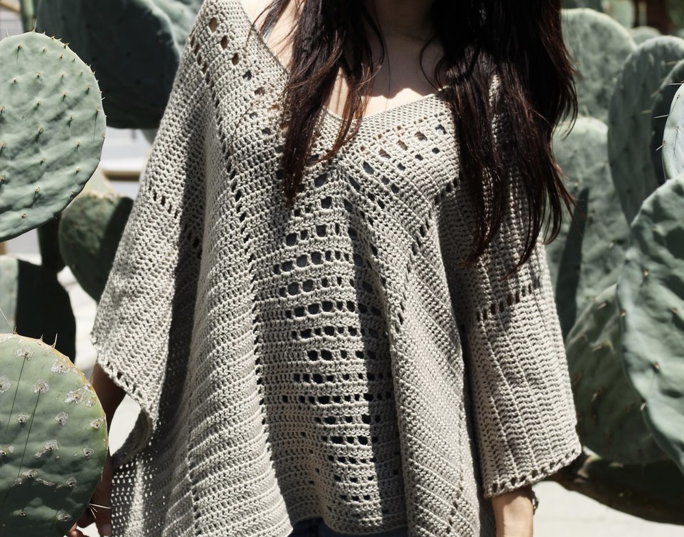 Poncho Country X en Crochet PATRÓN GRATIS