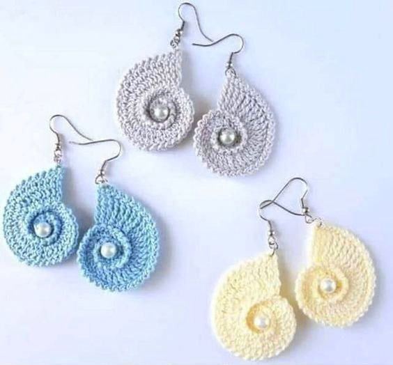 Pendiente Caracol en Crochet  PATRON GRATIS