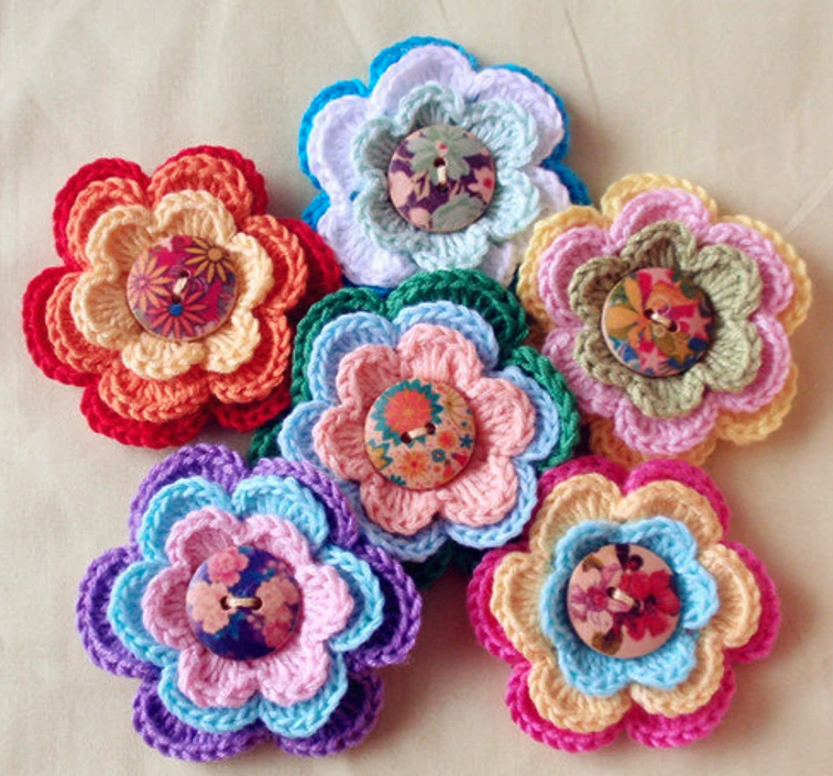 🌻 Aplicación de Flor en Crochet PATRÓN GRATIS
