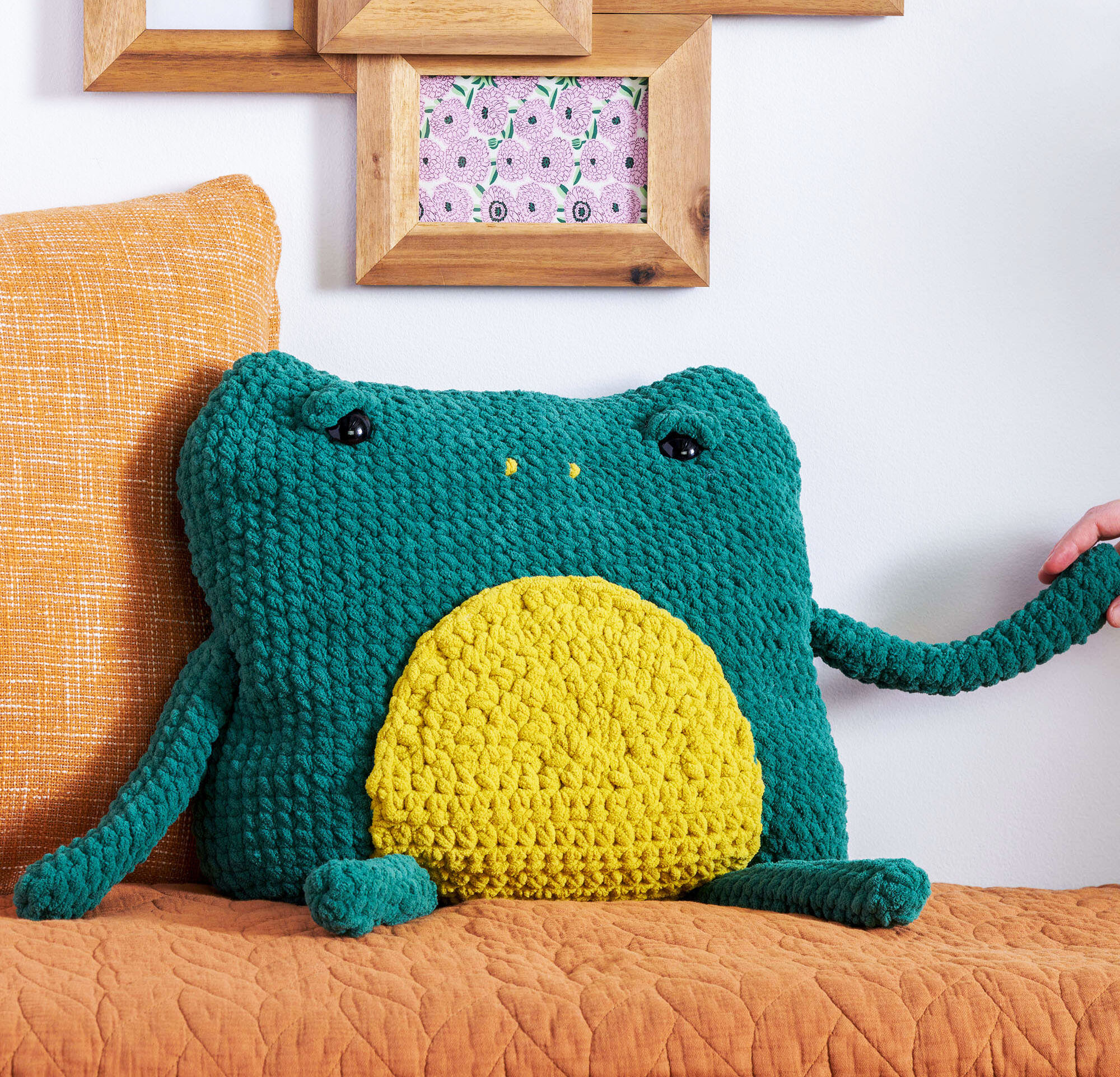 Cojín de Fiona la Rana en Crochet PATRÓN GRATIS