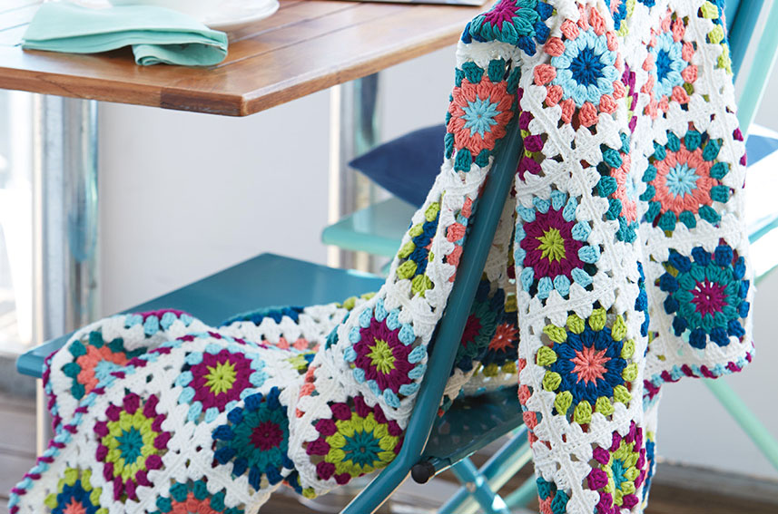 Manta Sigrid en Cuadro de la Abuela a Crochet PATRÓN PDF