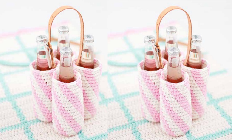 Porta Botellas Candy en Crochet PATRÓN GRATIS