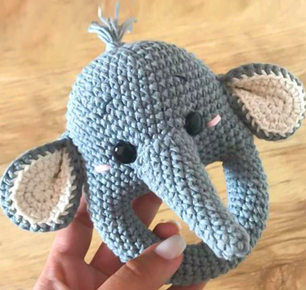Sonajero de Elefante Amigurumi PATRÓN PDF