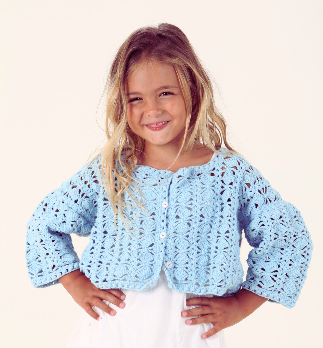 Cárdigan para Niñas en Crochet PATRÓN GRATIS