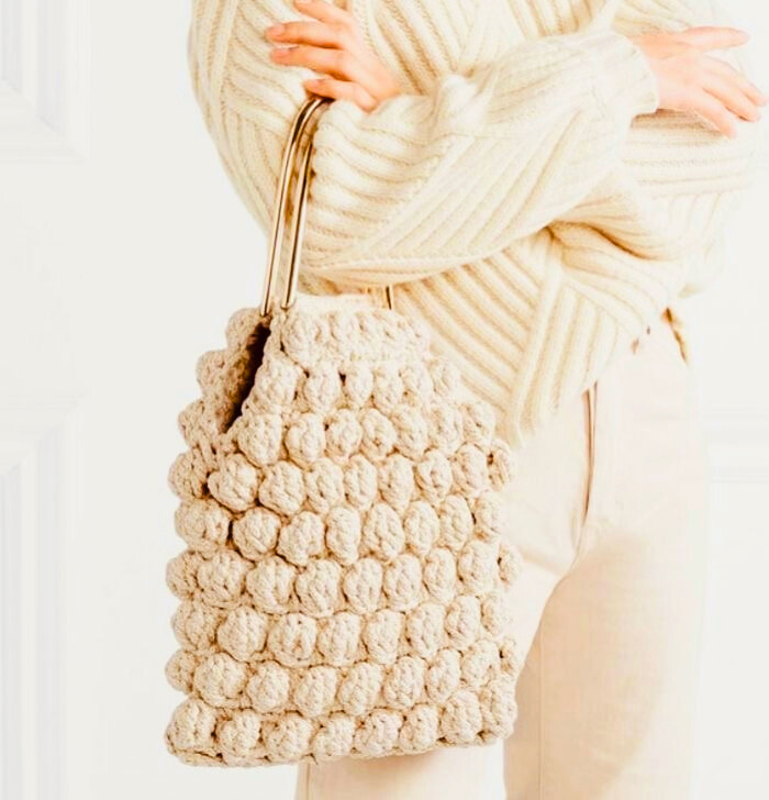 Bolsa Elegant de Puntos Burbujas en Crochet PATRON GRATIS