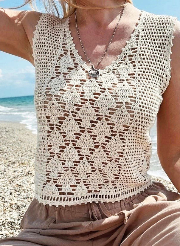 Top Sol y Arena en Crochet PATRON GRATIS