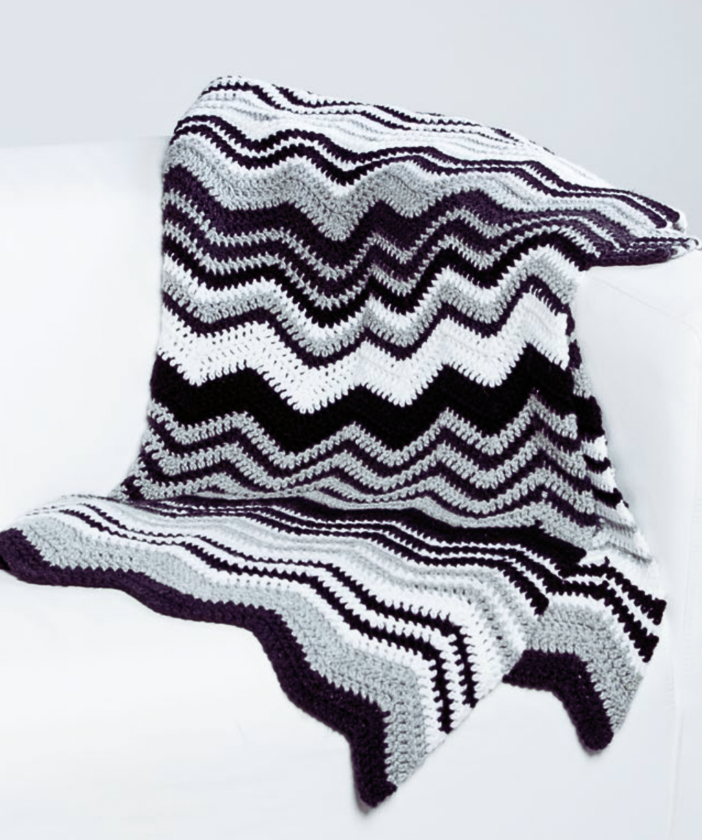 Manta Black and White en Crochet Patrón Gratis