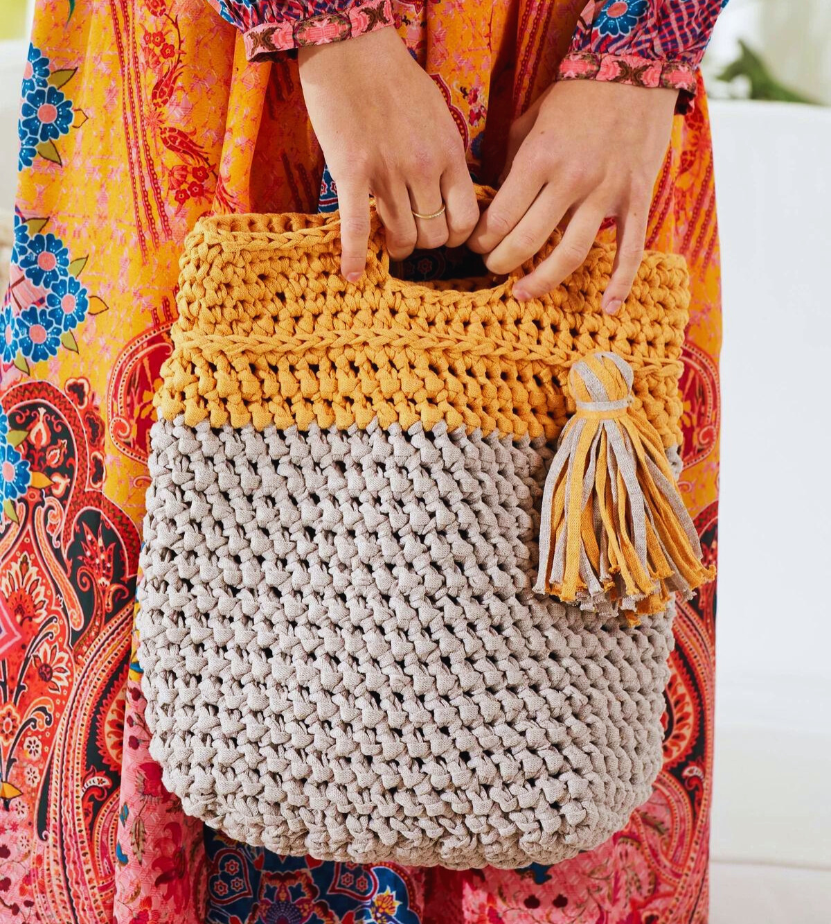 Bolsa de Trapillo en Crochet para Principiantes Patrón Gratis