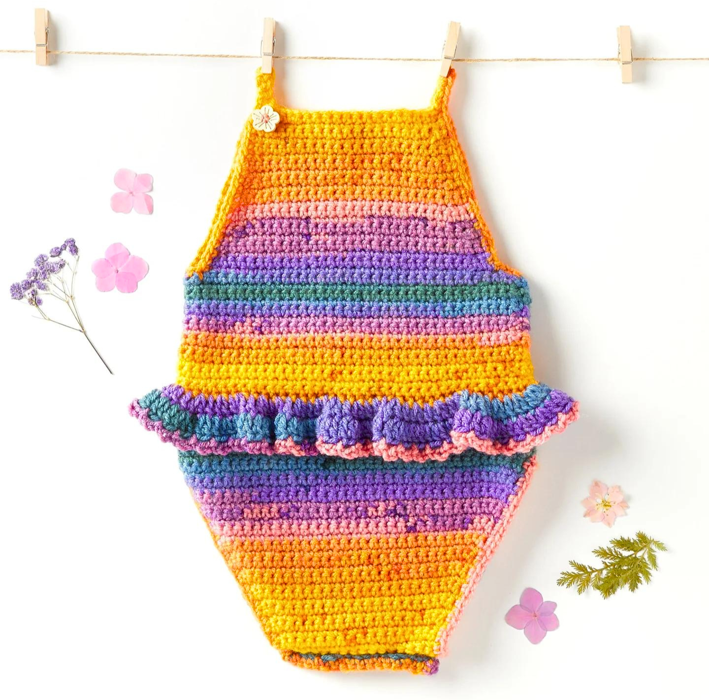 Enterizo Baby Rayos de Sol en Crochet Patron Gratis