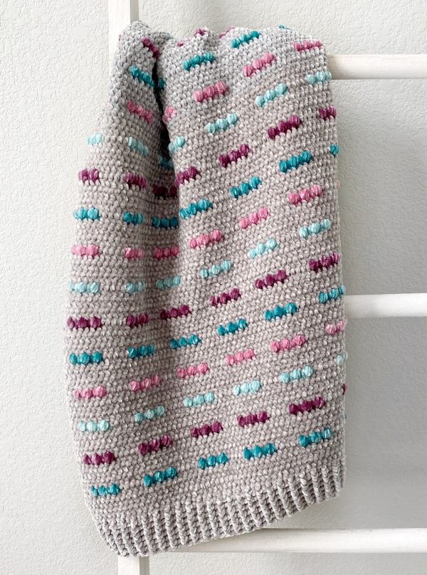 Manta Candy Felpa Punto Puff Patrón en Crochet Gratis