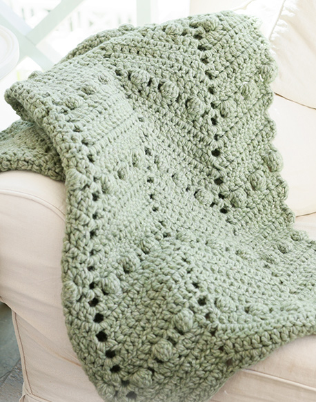 Manta Zigzag Punto Puff Patrón en Crochet Gratis