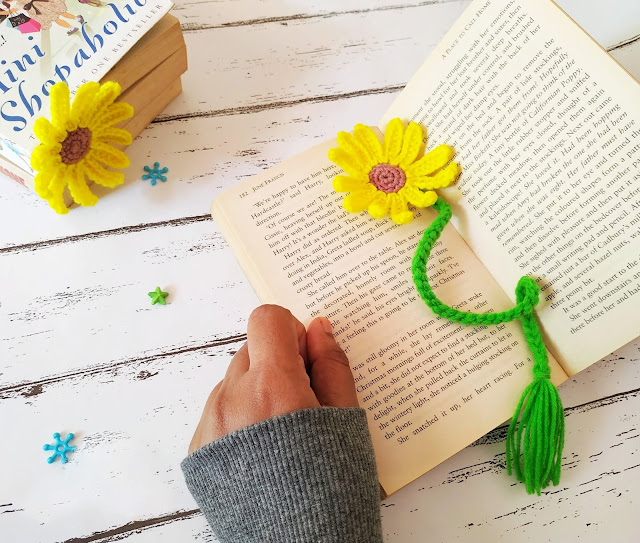 Marcador Clip Margarita Patrón en Crochet Gratis