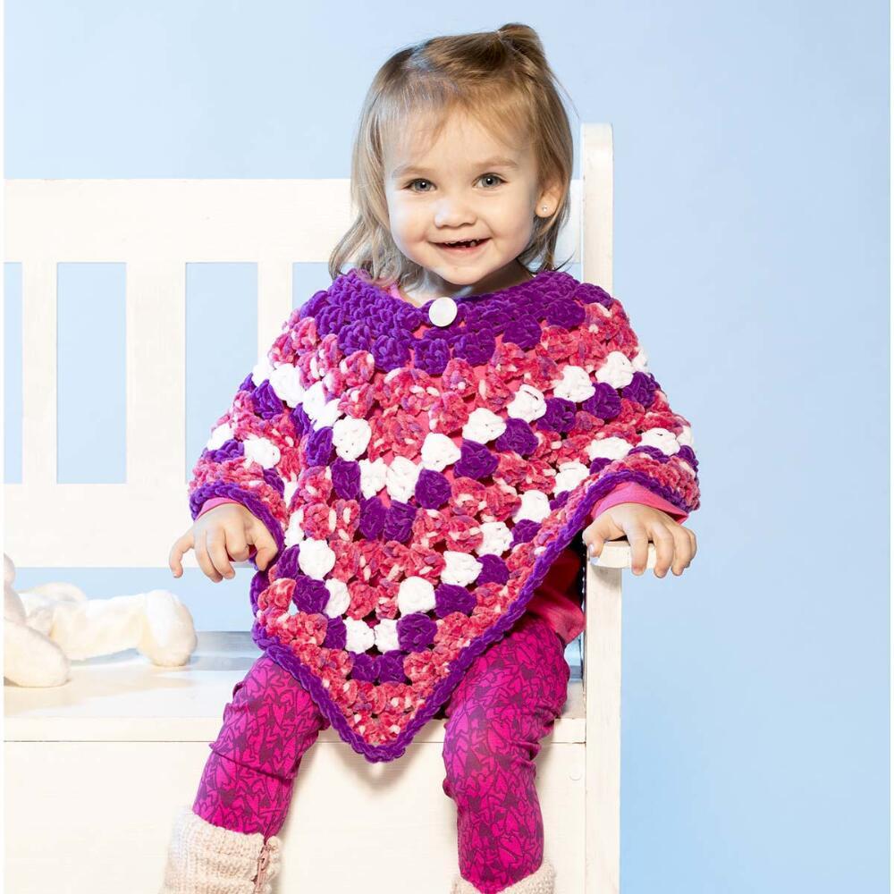 Poncho de Felpa Sonrisa Baby en Crochet Patrón Gratis
