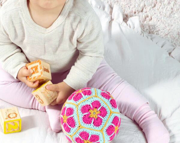 Pelota Flor Africana en Crochet Patrón Gratis DIAGRAMA