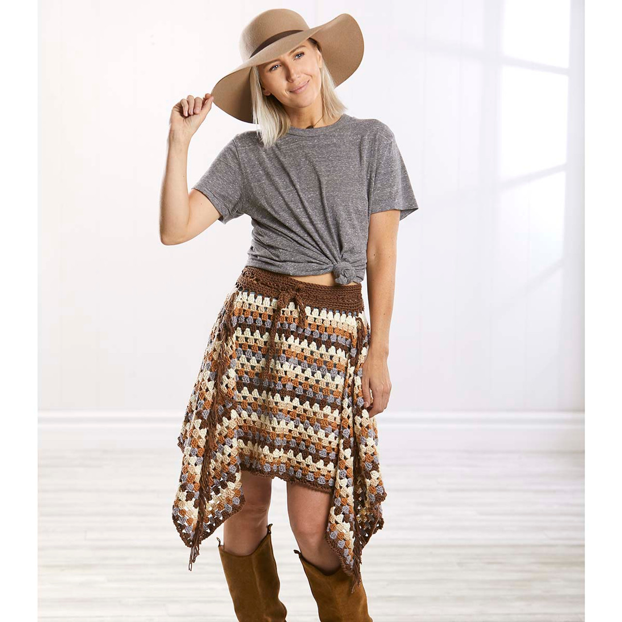 Falda Brisa Bohemia Patrón en Crochet Gratis