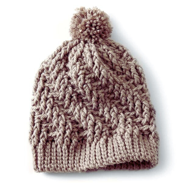 Gorro Puntos Altos en Relieve a Crochet Patrón Gratis