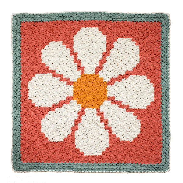 Manta Margarita Punto C2C Patrón en Crochet Gratis