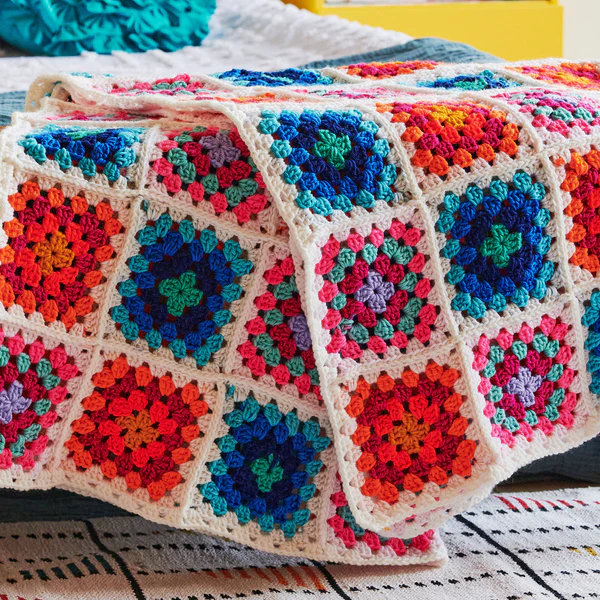 Manta Motivos de la Abuela en Crochet Patron Gratis