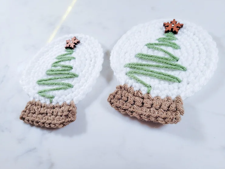 Posavasos Globo de Nieve Patrón en Crochet Gratis