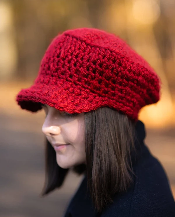 Práctico Gorro Tipo Boina Patrón en Crochet Gratis