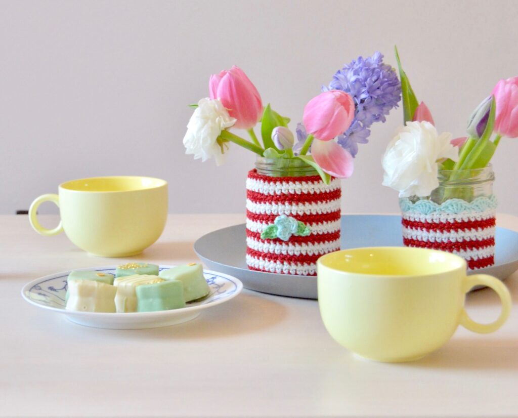 Fundas para reciclaje de Frascos en Crochet Patrón Gratis