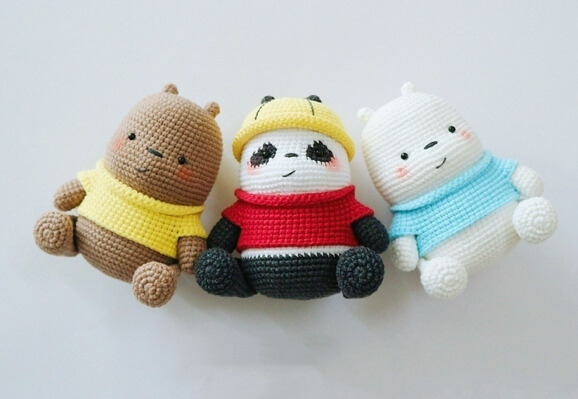 Trío de Ositos Amigurumis Patrón Gratis