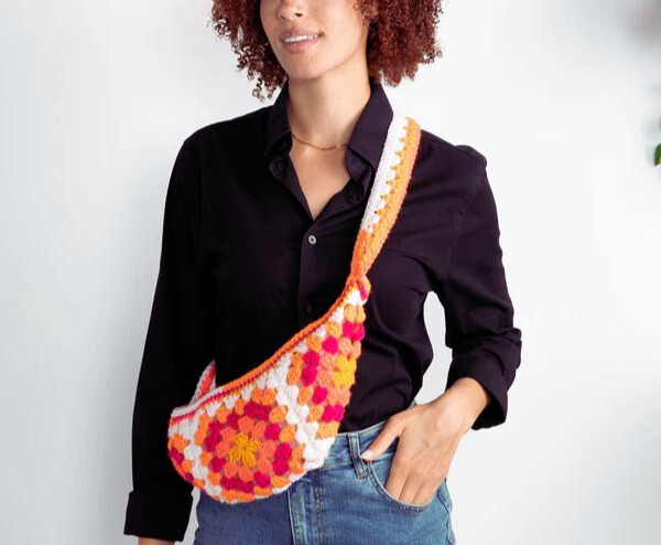 Bandolera Katy Cuadros de la Abuela en Crochet Patrón Gratis
