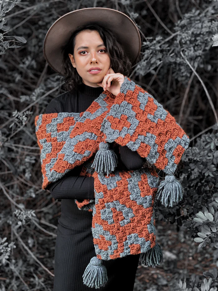 Bufanda Ocelote Patrón en Crochet Gratis