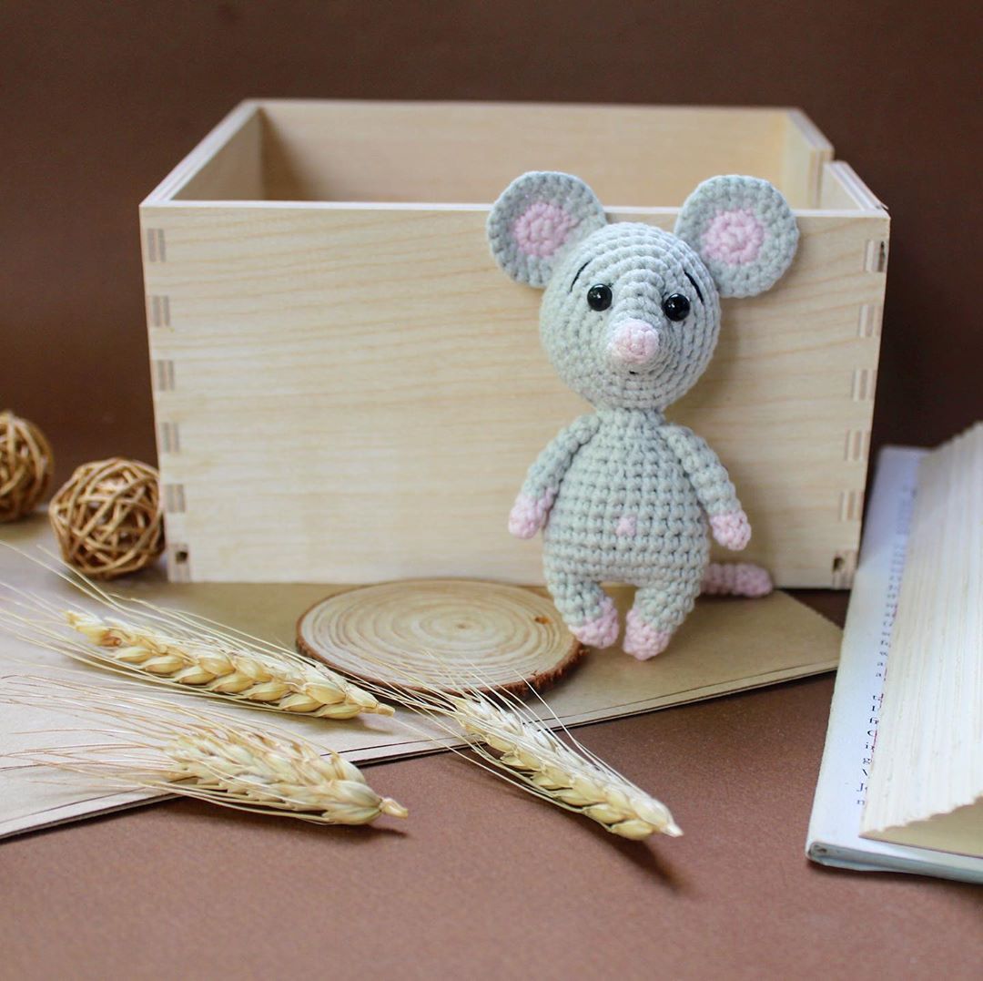 Llavero Mouse Amigurumi Patrón Gratis