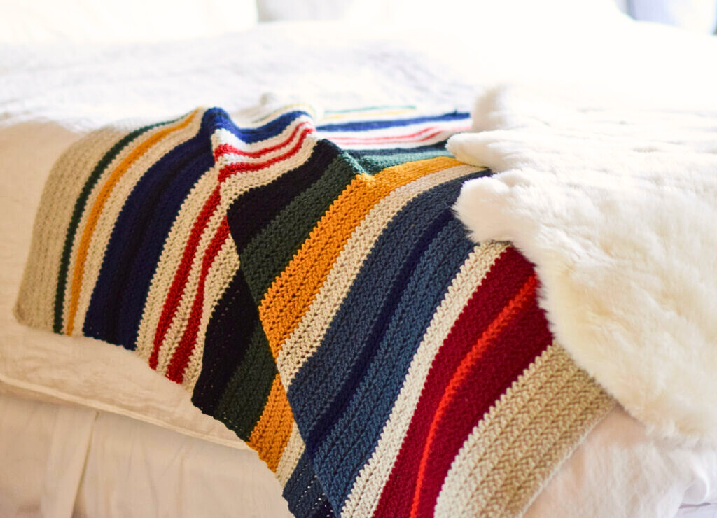 PATRON GRATIS Manta de Rayas a Crochet MUY FÁCIL!