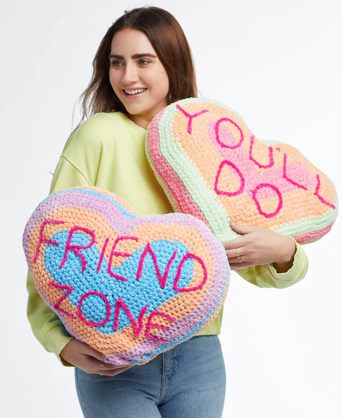 Almohadones de Corazones en Crochet Patrón Gratis