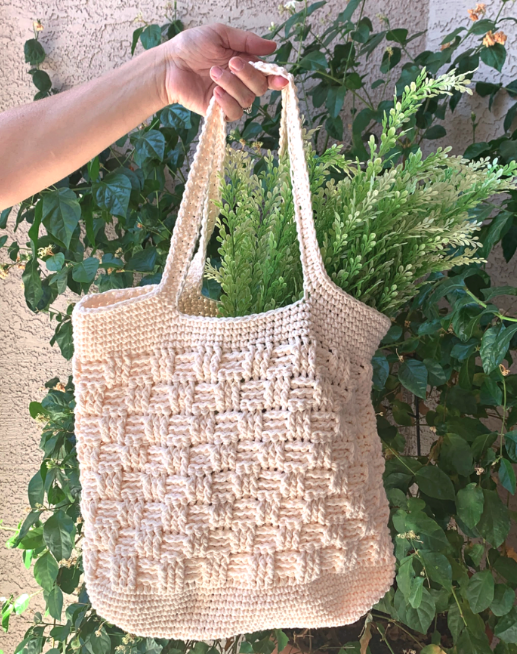 Bolsa en Punto Cesta a Crochet PATRON GRATIS