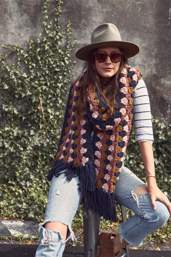 PATRON GRATIS Bufanda Oversize en Crochet