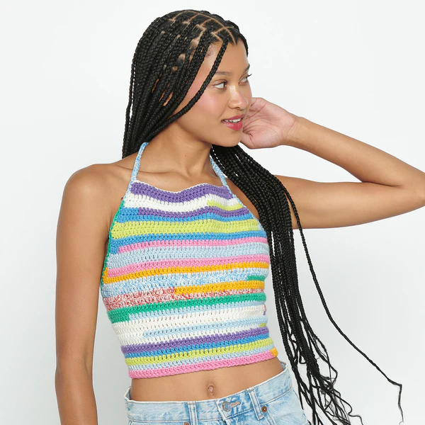 Top Rayas Náuticas Patrón en Crochet Gratis