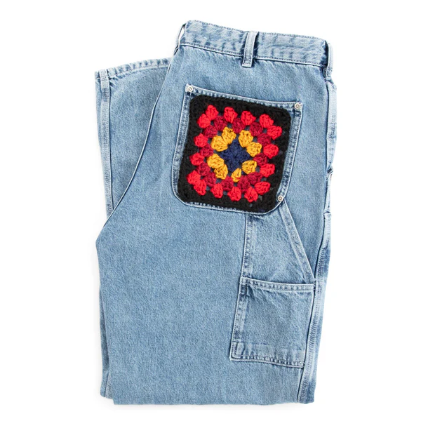 Patrón Gratis Granny Aplique para Jean en Crochet