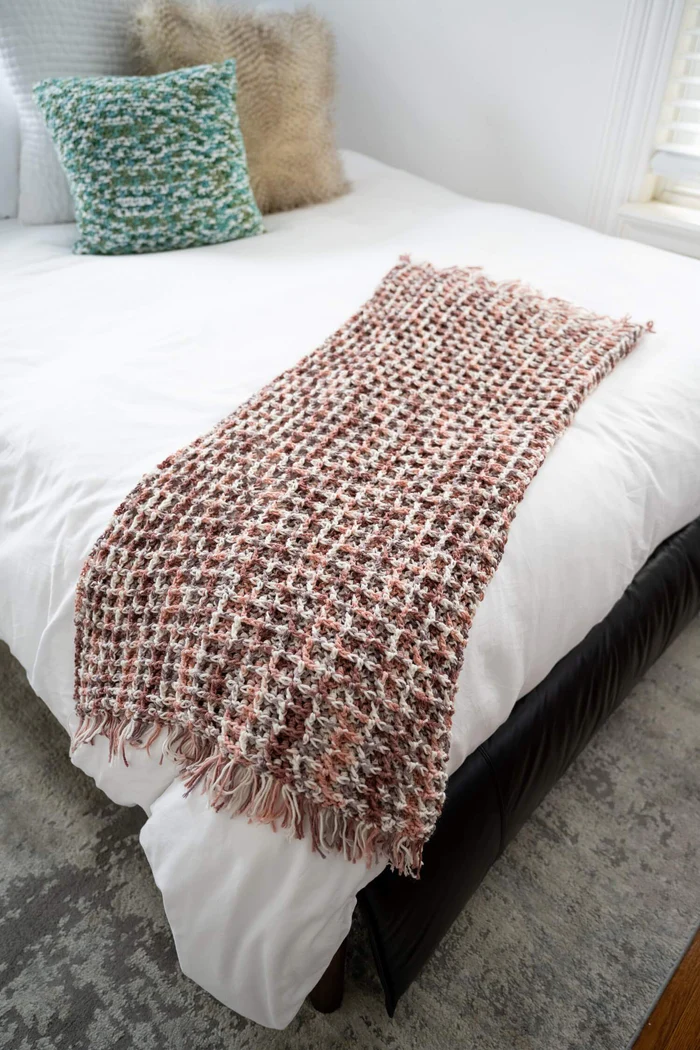 Patrón Gratis Manta Waffles en Crochet