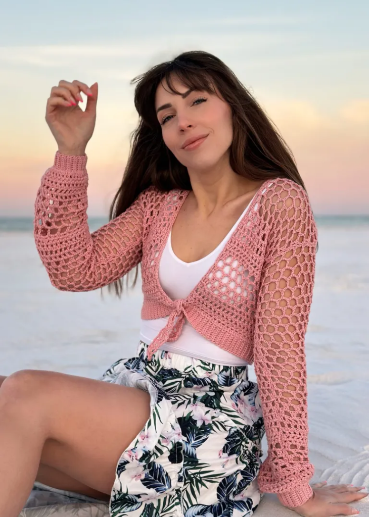 Patrón Gratis Top Estilo Red de Mariposa en Crochet