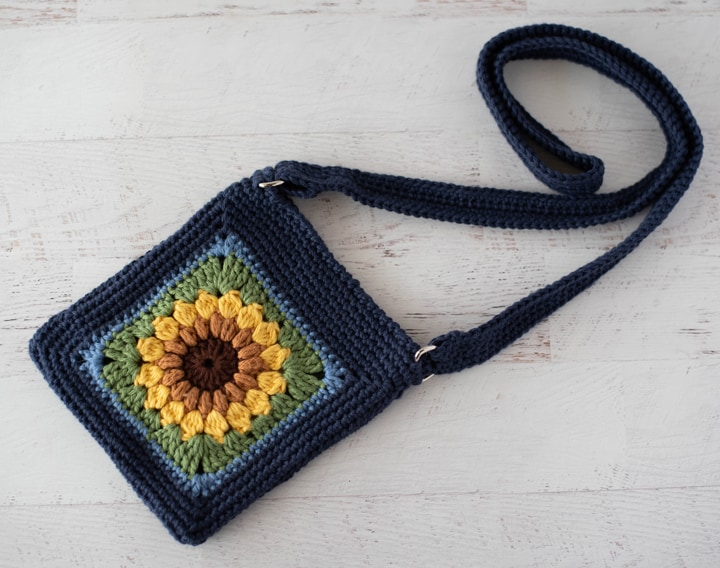 Patrón Gratis Bolso Granny Girasol en Crochet