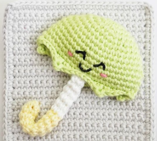 Patrón Gratis Granny Paraguas en Amigurumi