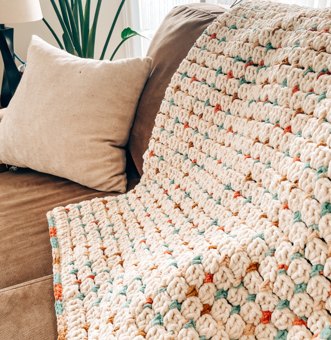 Patrón Gratis Manta Cosmos en Crochet