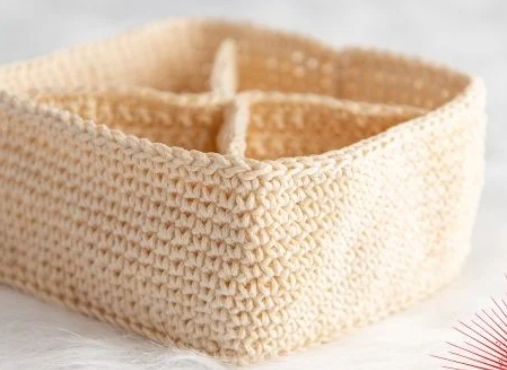 Patrón Gratis Organizador con Separador en Crochet