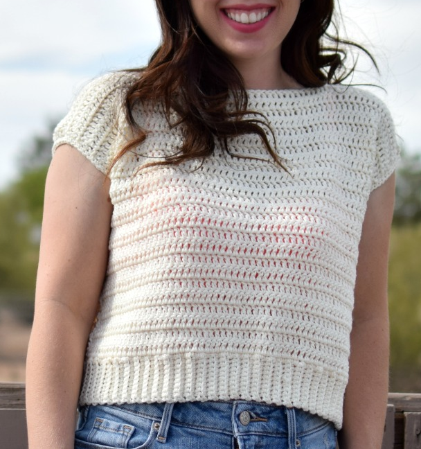 Camiseta en Crochet Alicia Patrón Gratis