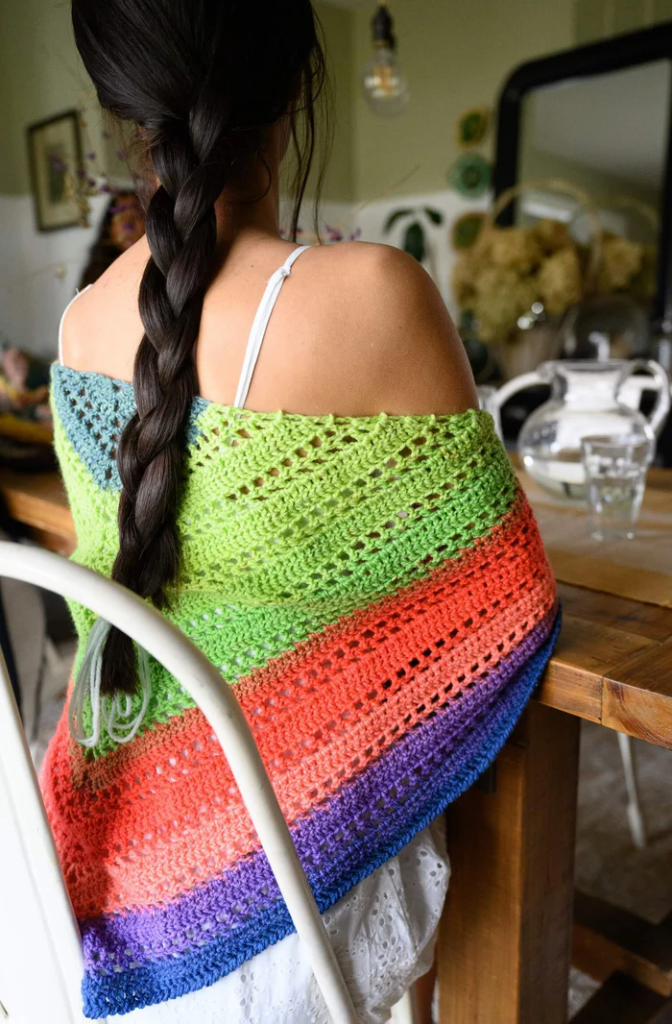 Chal Senderos del Jardín en Crochet Patrón Gratis