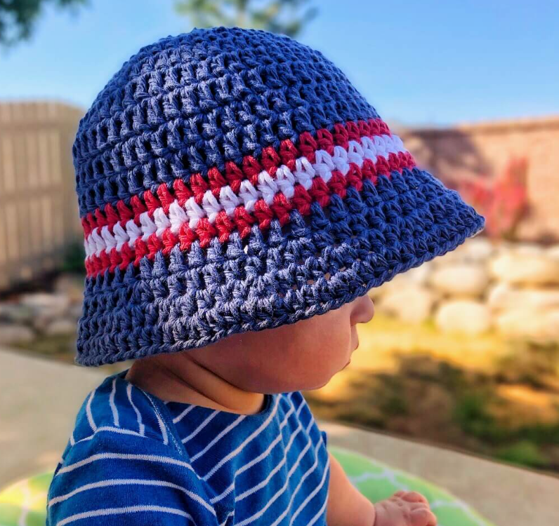 Patrón Gratis Gorrito Pequeño Navegante en Crochet
