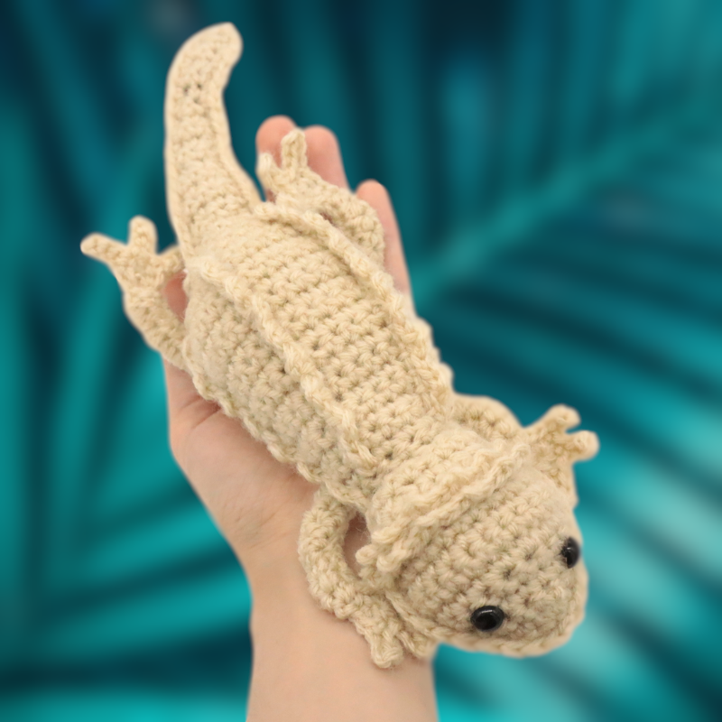 Patrón Gratis Dragón Barbudo Amigurumi paso a paso