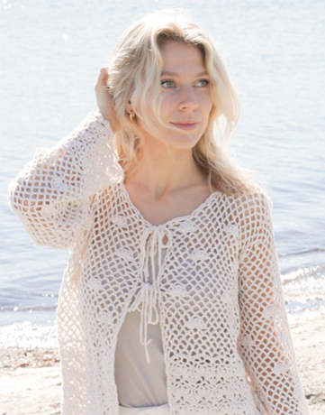 Cárdigan a Crochet para Días de Playa Patrón Gratis