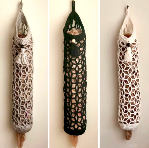 Haz tu Propio Dispensador de Bolsas en Crochet Patrón Gratis