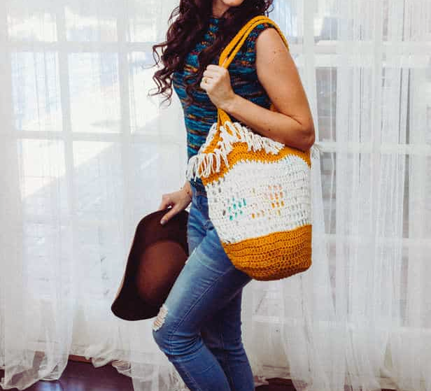 Crea tu Propia Bolsa de Mercado Estilo Boho en Crochet Patrón Gratis