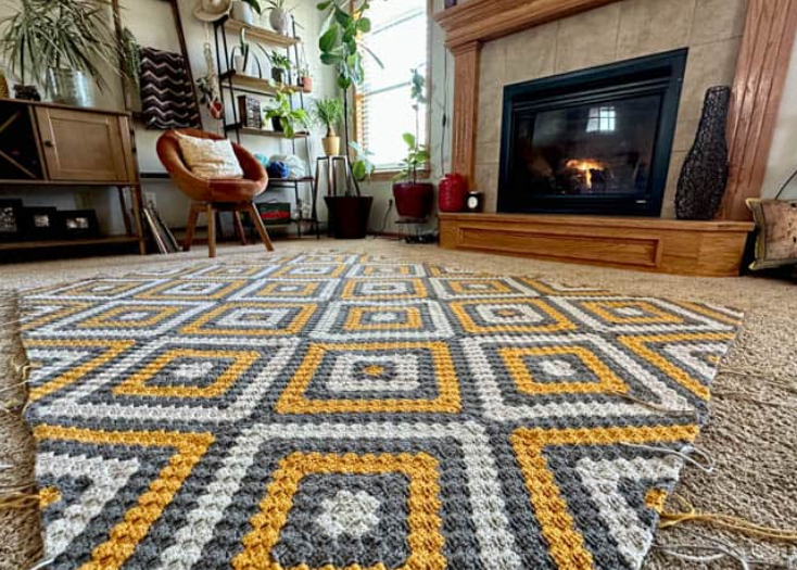 Cómo Tejer Manta Geométrica a Crochet Patron Gratis